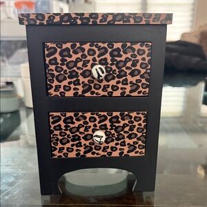 Leopard Print Black Mini Storage Drawer